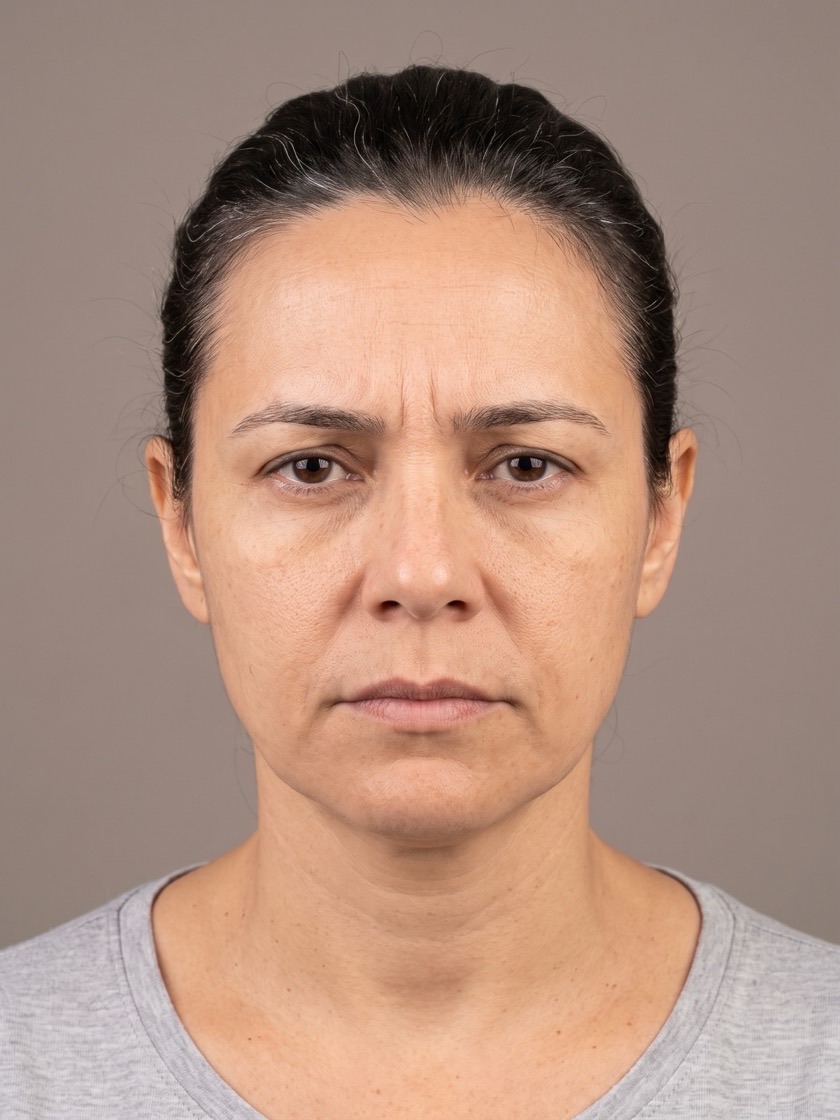 Região dos olhos, antes