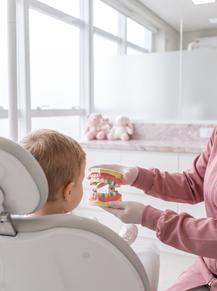Criança no atendimento odontopediátrico