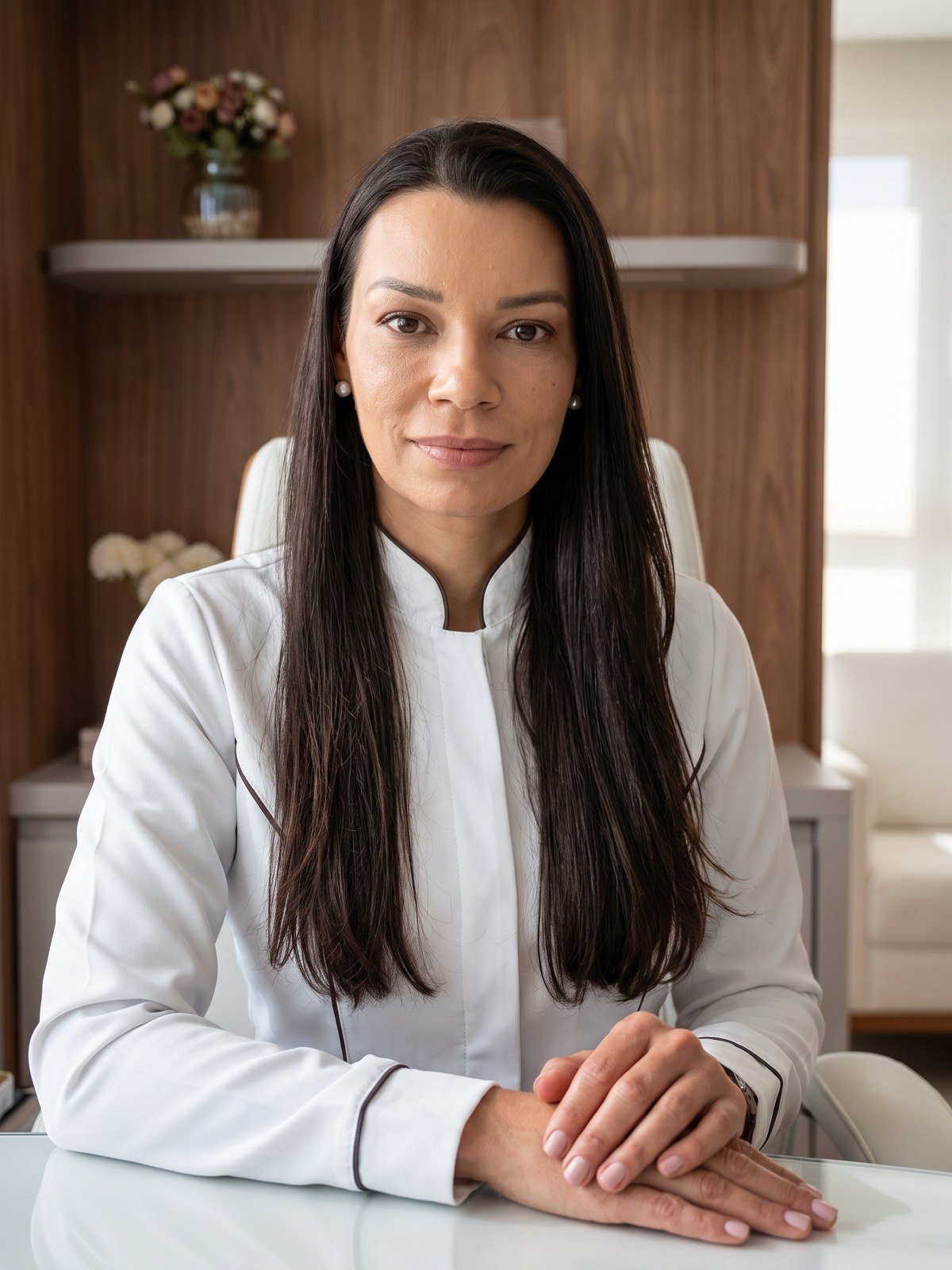 Retrato da cirurgiã-dentista responsável pela Dra. Letícia Serednicki