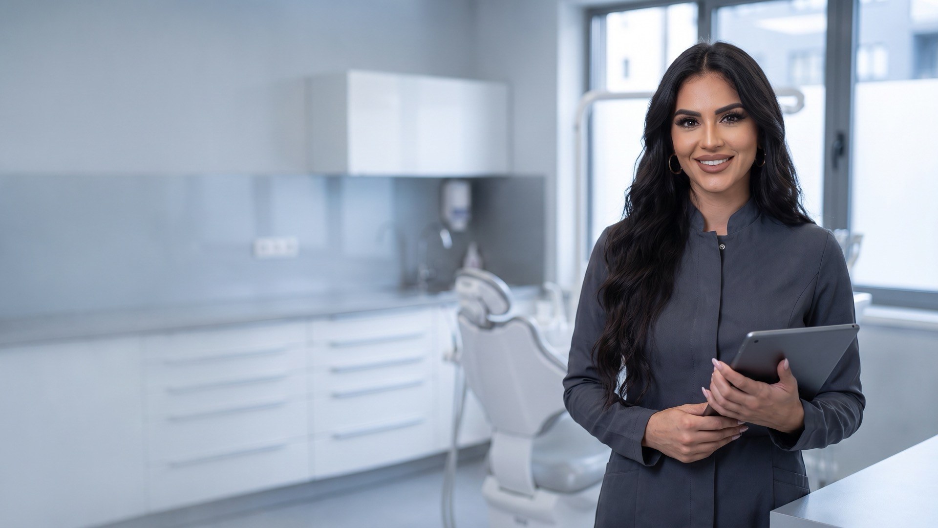 Cirurgiã-dentista responsável, no consultório