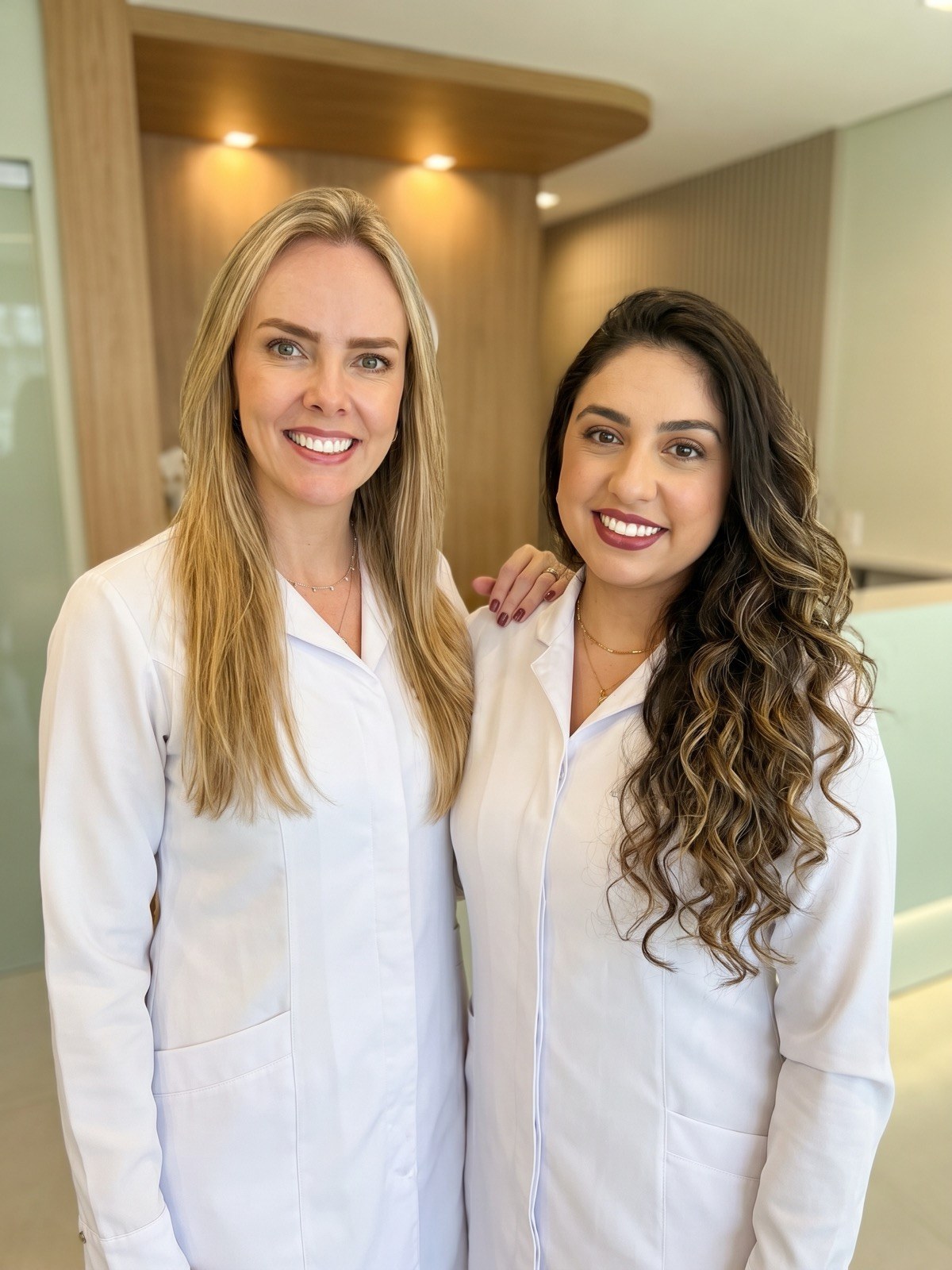 Retrato das duas cirurgiãs-dentistas responsáveis pela Tao Odontologia